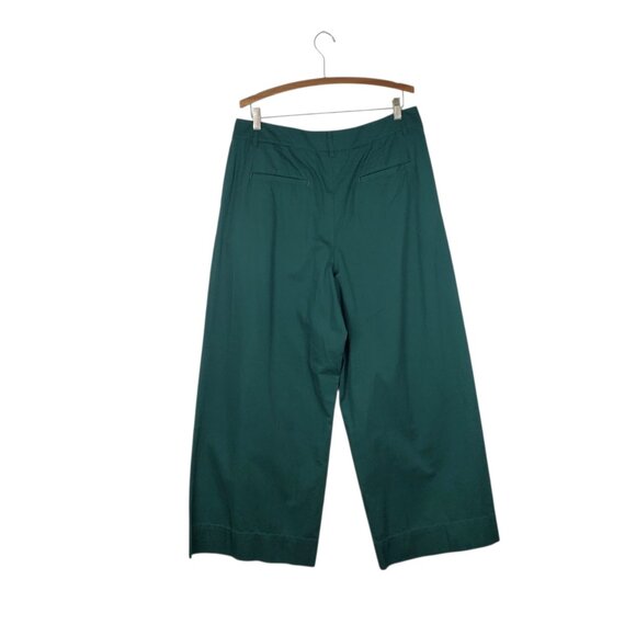Loft Poplin Wide Leg Pants NWT Emerald Green Chino Womens Size 12 - Picture 3 of 9